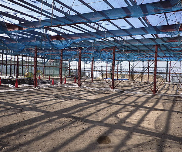 海陽ヨットハーバー整備工事 鉄骨建方状況3