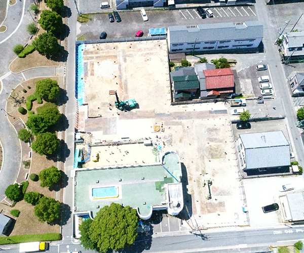 富士文化幼稚園 上空から現場を撮影1